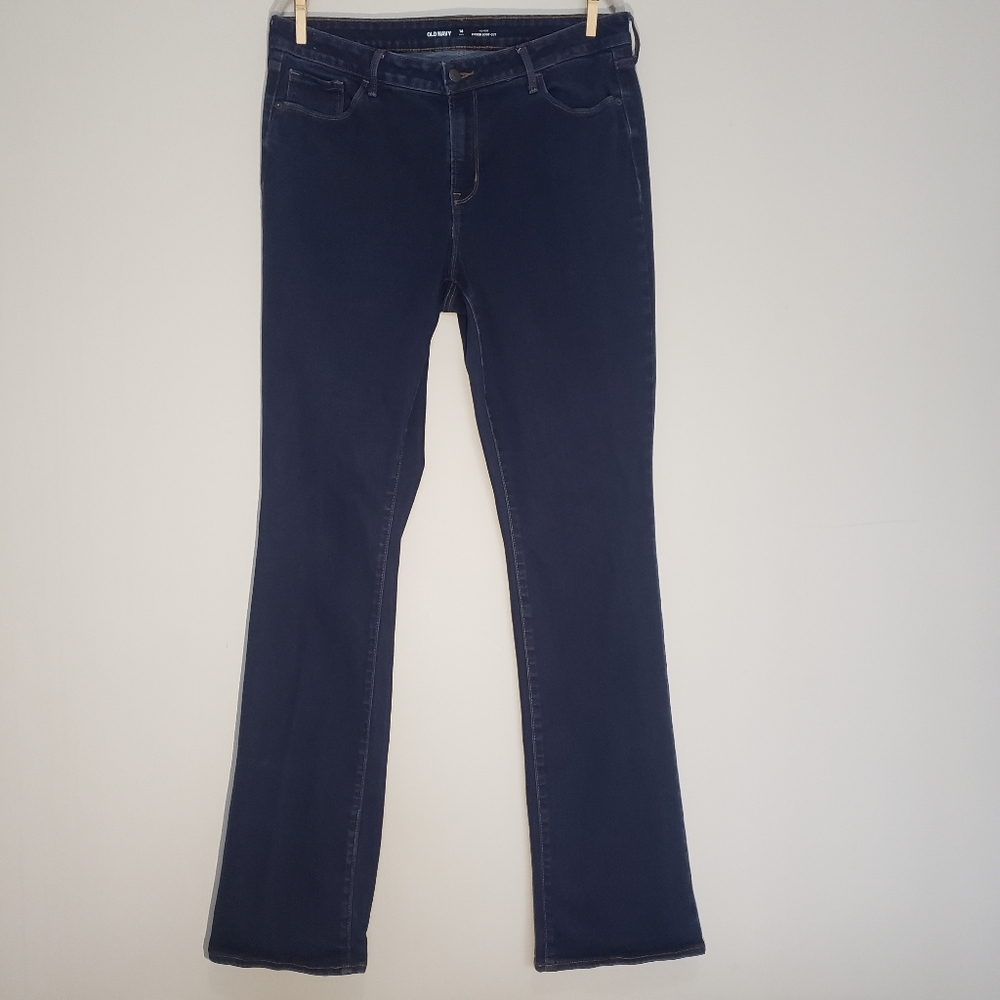 Old Navy, Kicker Boot Cut, Mid-rise, Jeans, 14 Tall, Dark Blue